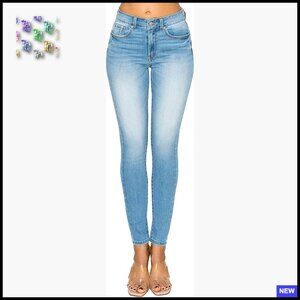 High Rise Skinny Jeans Butt Lifting Stretch Denim Eco-Friendly Fabric